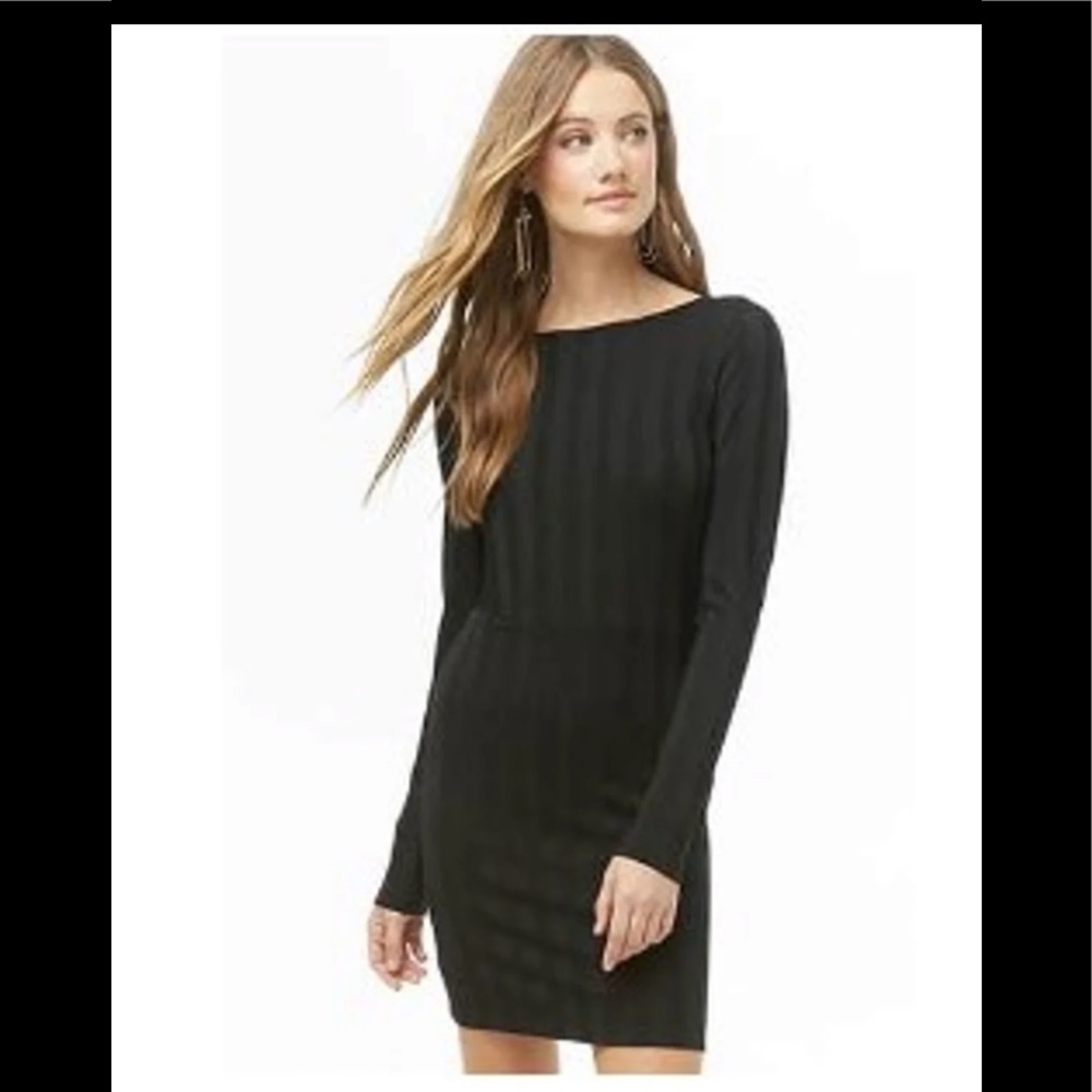 Forever 21 Black Open Back Mini Dress NWT